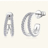 Moissanite 925 Sterling Silver C-Hoop Earrings - V.I.P Digital Presence