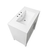 30" Bathroom Vanity with Sink  Multi-functional Bathroom Cabinet with Doors and Drawers Solid Frame and MDF Board, White - V.I.P Digital Presence