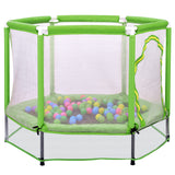 55'' Toddlers Trampoline with Safety Enclosure Net and Balls, Indoor Outdoor Mini Trampoline for Kids - V.I.P Digital Presence