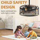 20 inch Caged Ceiling Fan with Lights - V.I.P Digital Presence