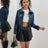 Women's Short Leather Jacket Retro Zipper PU American Casual Motorcycle Coat - V.I.P Digital Presence