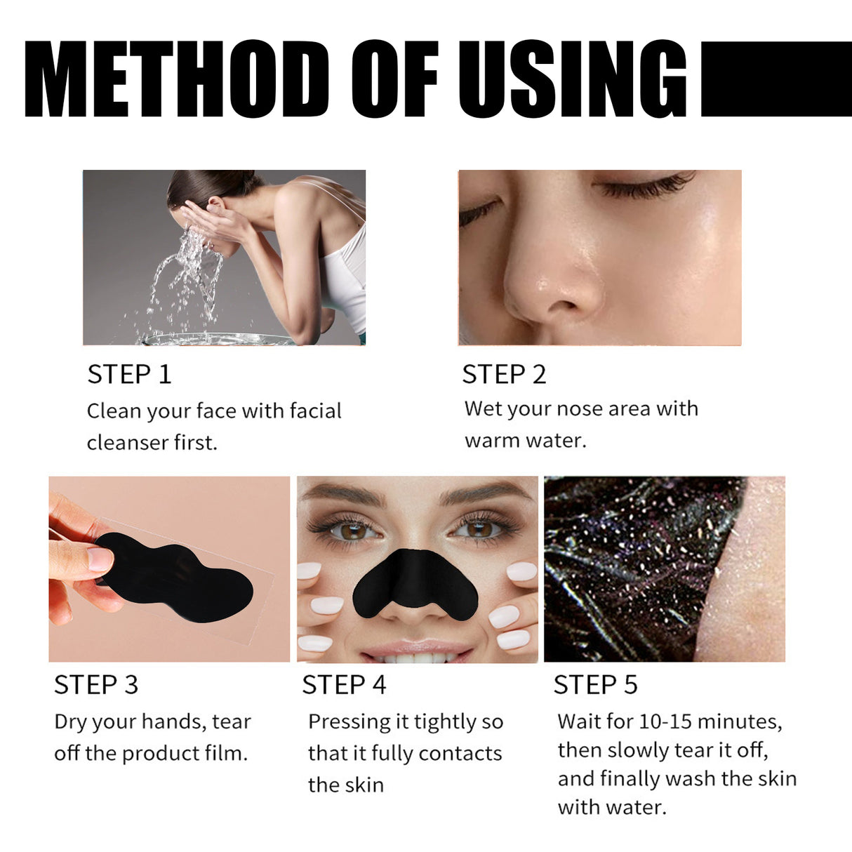 Black Pig Nose Patch, Bamboo Charcoal Remove Blackhead Acne Tear Nose Mask Patch - V.I.P Digital Presence