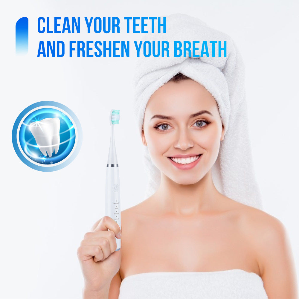5-Speed High Frequency Vibrating Tooth Cleaner USB Electric Toothbrush Cleaning Device To Remove Stained Calculus Set Tooth Cleaning Instrument - V.I.P Digital Presence