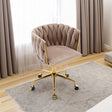 Velvet Vanity Chair with Wheels, Accent Chair Makeup Vanity Chair with Hand Woven Backrest (GRAY) - V.I.P Digital Presence