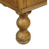 Solid wood end table, rectangular 23.6 inch narrow edge table with drawers, vintage bedside table， Antique Brown - V.I.P Digital Presence