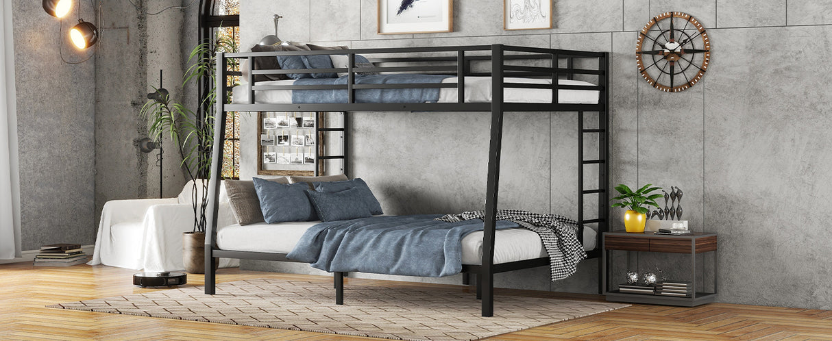 Metal Full XL over Queen Bunk Bed for Teens and Adults,Space-Saving/Noise Reduced/No Box Spring Needed - V.I.P Digital Presence
