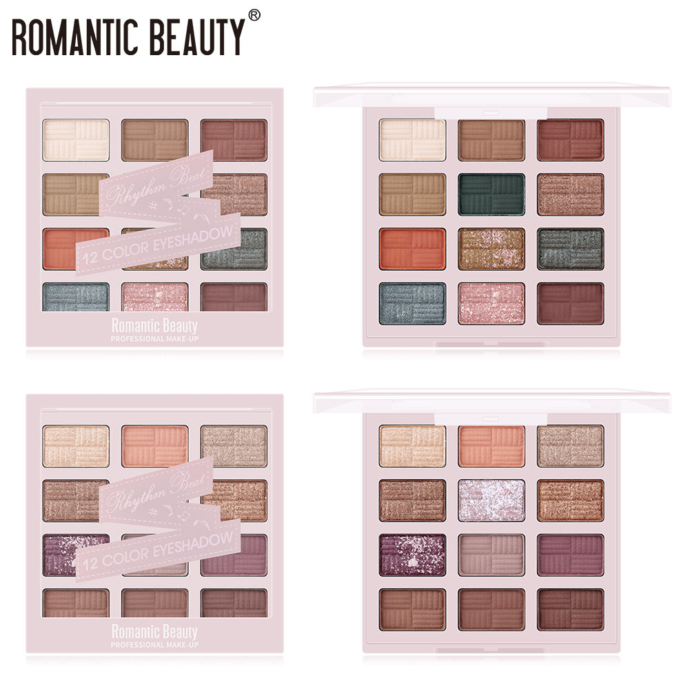 Romantic Beauty 12 Color Eye Shadow Multi Color Eye Brightening Lasting Modification Waterproof Pearl Eye Shadow Plate - V.I.P Digital Presence