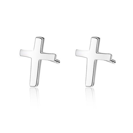 S925 sterling silver earrings fashionable earrings for women smooth cross earrings - V.I.P Digital Presence