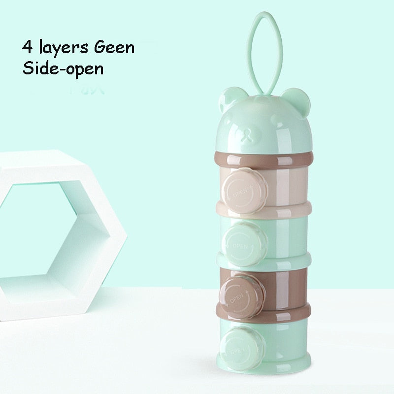 3 / 4 layers Bear Style Portable Baby Food Storage Box Essential Cereal Cartoon Infant Milk Powder Box Toddle Snacks Container - V.I.P Digital Presence
