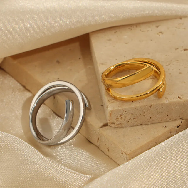 Titanium Steel Layered Wrap Ring - V.I.P Digital Presence