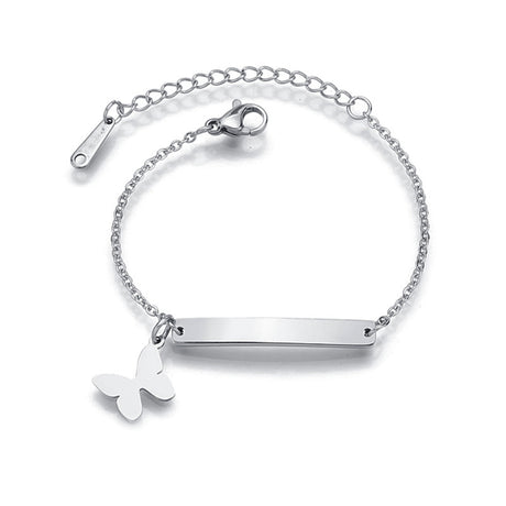 Stainless steel personalized engraved three color curved bracelet simple and personalized women's bracelet - V.I.P Digital Presence