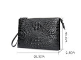 A4 Men's Genuine Leather Underarm Bag Zipper Cowhide Crocodile Pattern Men's Mobile Phone Bag - V.I.P Digital Presence