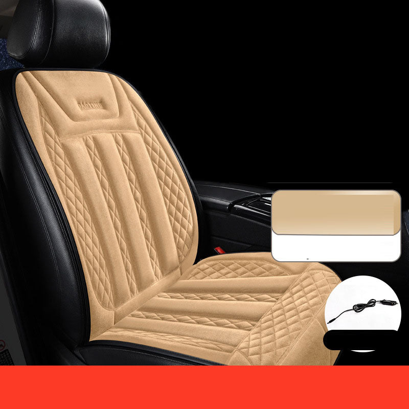Car heated seat cushion winter single seat car electric heating modified plush seat cushion 12V24V warm - V.I.P Digital Presence