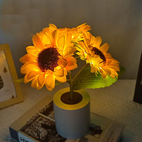 Rechargeable Sunflower LED Simulation Night Light Room Bedhead Decoration Atmosphere Light Birthday Gift for Girls - V.I.P Digital Presence