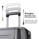 Expanable Spinner Wheel 2 Piece Luggage Set ABS Lightweight Suitcase with TSA Lock 20inch+24inch Dark Gray + Plastic