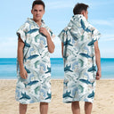 Hooded Towel Ultra-fine Fiber Zipper Wearable Bathrobe Cape Beach Towel - V.I.P Digital Presence