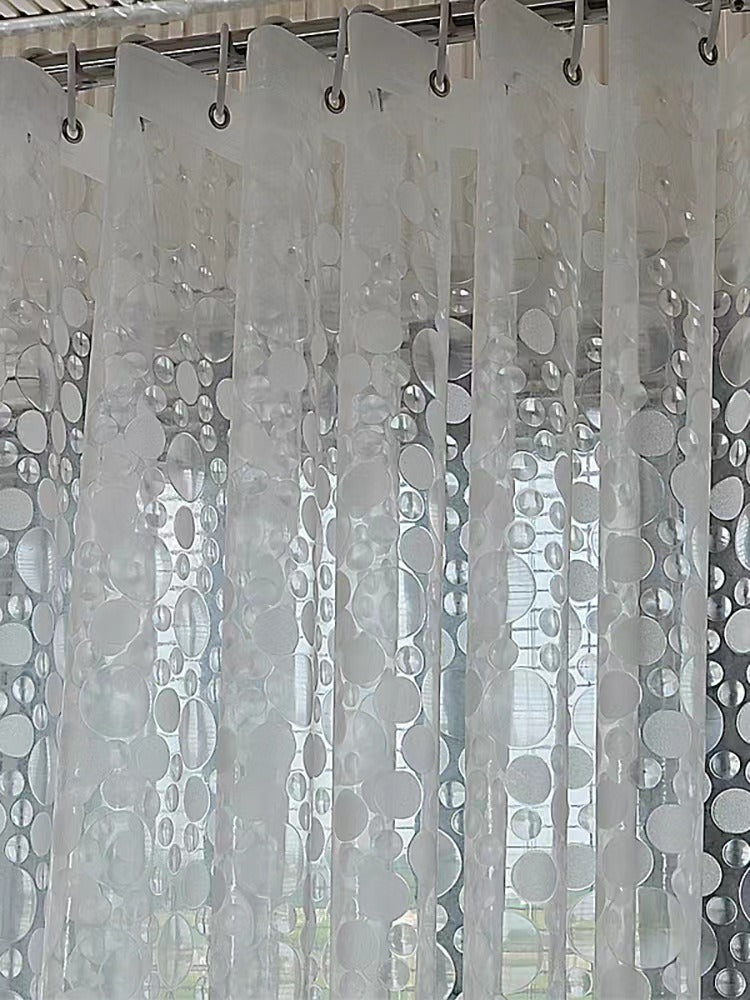 3D Water Cube Shower Curtain, Silk Pattern Waterproof Bathroom Partition Curtain, Cobblestone Curtain - V.I.P Digital Presence