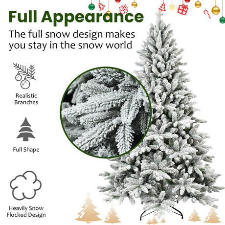 7FT PE&PVC Flocked Christmas tree - V.I.P Digital Presence