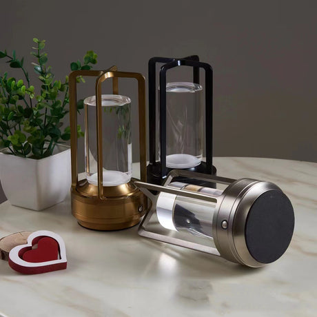 "Vintage Aluminum Table Lamp with LED Dining Table Ambience Light, USB Charging, Touch Control, Decorative Bar and Camping Night Light" - V.I.P Digital Presence