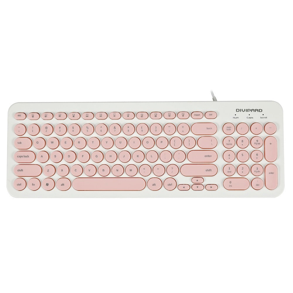 D520 Silent Wired Esports Keyboard USB Ultra Thin 104 Key Business Office Retro Punk Computer Gaming Keyboard - V.I.P Digital Presence