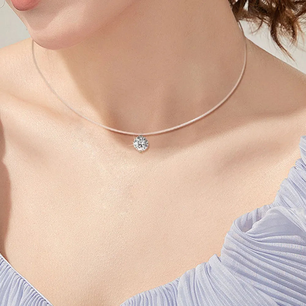 1 Carat Moissanite 925 Sterling Silver Necklace - V.I.P Digital Presence