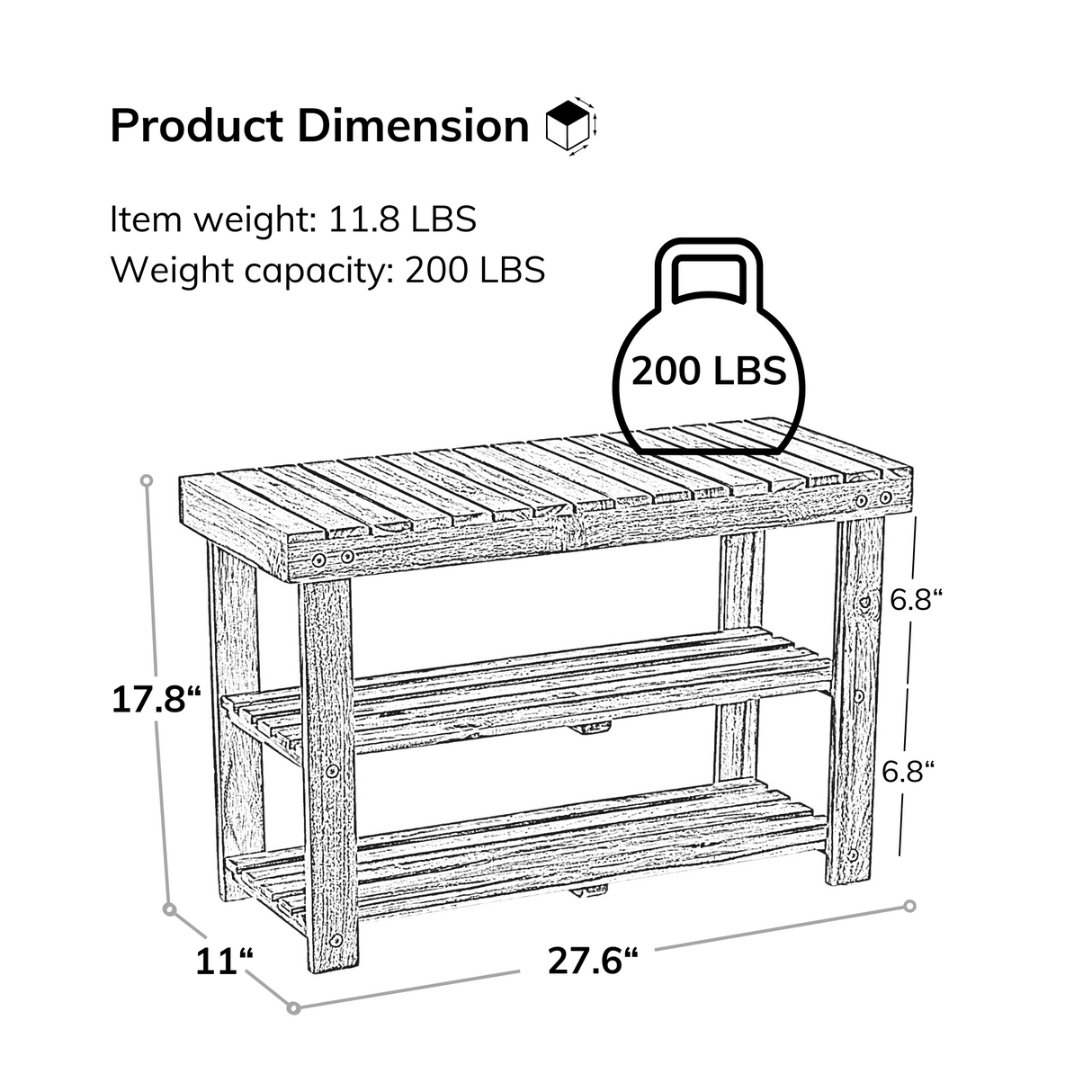 Acacia Wood Shoe Rack Bench Strong Weight Bearing Upto 200 LBS Best Ideas For Entryway Frontdoor Bathroom, Natural Color. - V.I.P Digital Presence