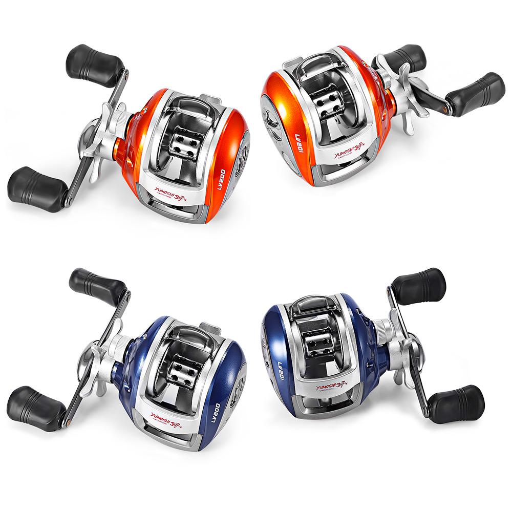 Carrete de pesca YUMOSHI para zurdos y diestros, 12+1BB, 6,3:1, freno magnético, rueda de caída de agua, bobina