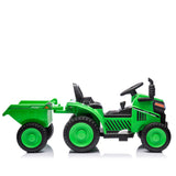 12V children ride the electric tractor "Black Knight" with a detachable storage tugboat and power display screen. - V.I.P Digital Presence
