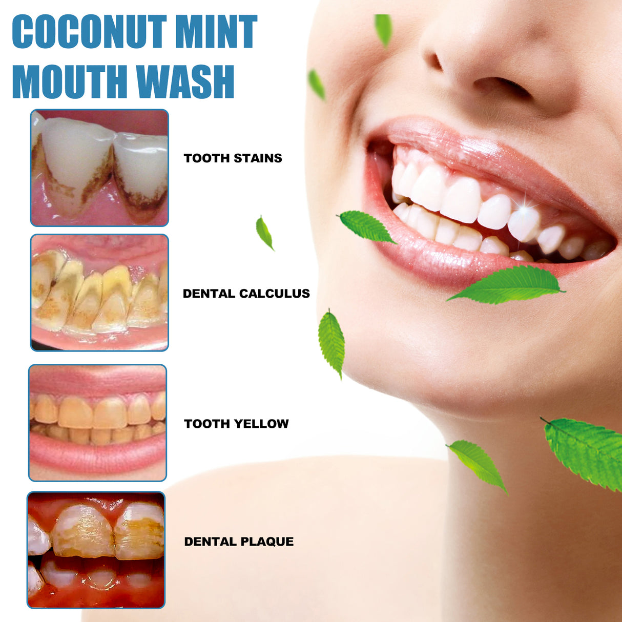 Coconut Mint Mouth Wash, Whitening Teeth Yellow Teeth Stains Tongue Coating Clean Fresh Breath Oral Care - V.I.P Digital Presence