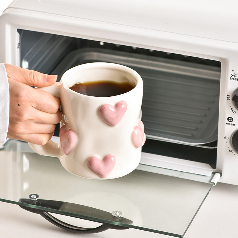 Peach Heart Ceramic Cup High Beauty Pink Girl Heart Mug Couple Water Cup Home Coffee Cup - V.I.P Digital Presence