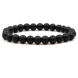 8mm matte black frosted stone malachite couple bracelet - V.I.P Digital Presence