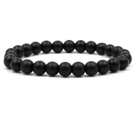 8mm matte black frosted stone malachite couple bracelet - V.I.P Digital Presence