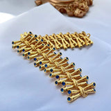 European and American Fashion Trend Retro Literary Inlays Fresh and Versatil, Sea Blue Zircon Texture Copper Plated 18K Bracelet - V.I.P Digital Presence