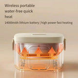 Portable Wireless Water-Free Heating Lunch Box Small Capacity for Baby Camping Trips LCD Display Rechargeable Electric Lunch Box - V.I.P Digital Presence