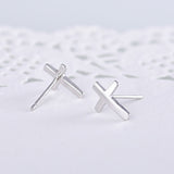 S925 sterling silver earrings fashionable earrings for women smooth cross earrings - V.I.P Digital Presence