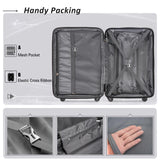 Expanable Spinner Wheel 2 Piece Luggage Set ABS Lightweight Suitcase with TSA Lock 20inch+28inch