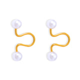 titanium steel Imitation Pearl Cuff Earrings - V.I.P Digital Presence
