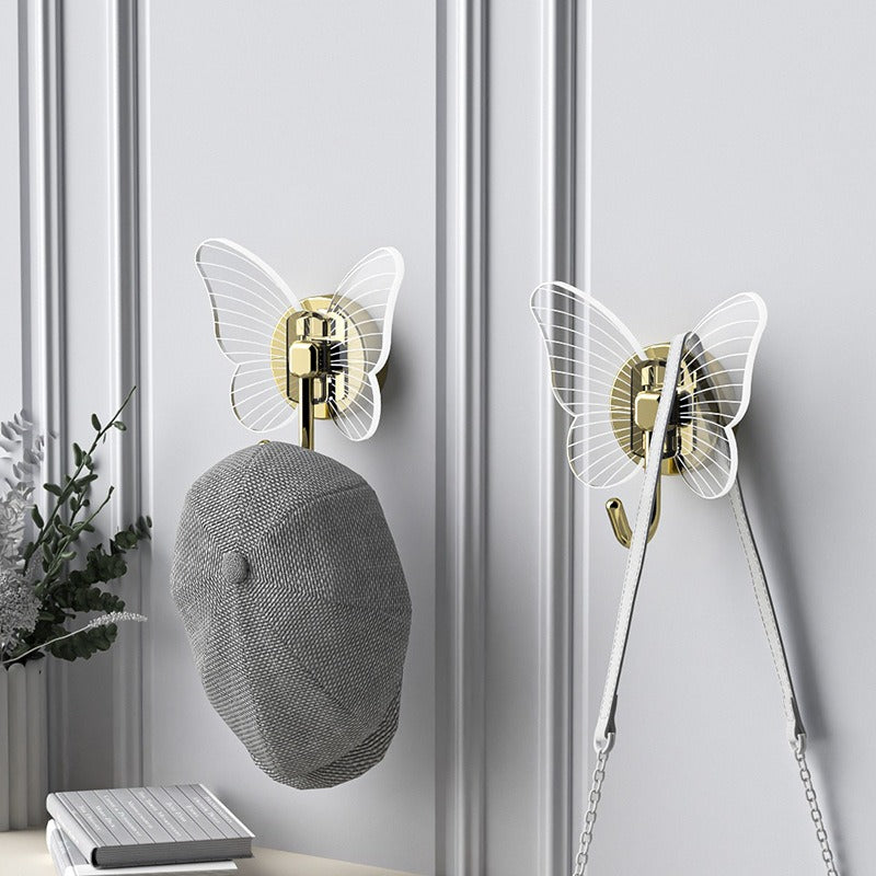 Non perforated butterfly hook three-dimensional foyer clothes hook keychain - V.I.P Digital Presence