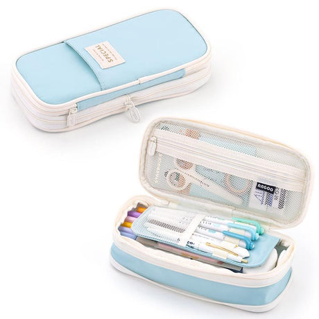 Macaron color block can transform into a large capacity upgraded pencil case stationery - V.I.P Digital Presence