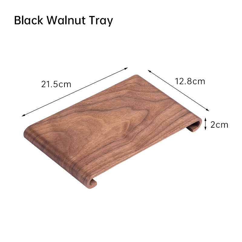 Retro - style Walnut Tea Tray, Wooden Soap - scented Candle Holder, Household Grocery Desktop Storage Box & Decorative Plate - V.I.P Digital Presence