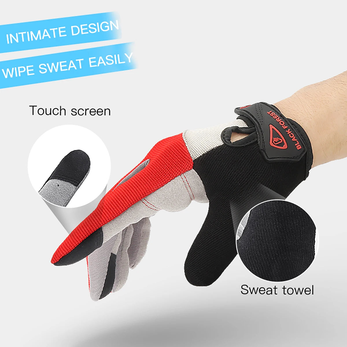 Outdoor sports men's and women's anti slip and wear-resistant fitness bicycles breathable full finger riding touch screen gloves - V.I.P Digital Presence