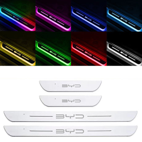 Acrylic Universal Car Led Welcome Pedal Light Led Moving Door Scuff Led Door Sill Scuff Plate car logo  4PCS Set - V.I.P Digital Presence