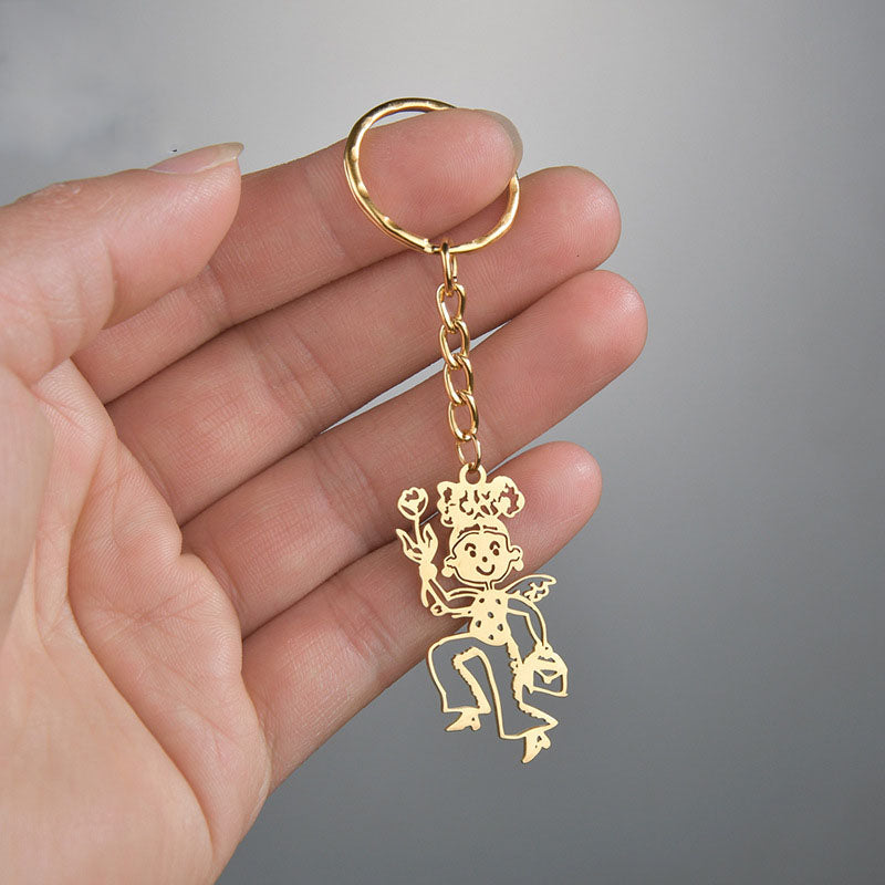 DIY Cutsom Drawing Art Necklaces Personalized Stainless Steel Kids Artwork Logol Pendant Jewelry Gifts for Family Children - V.I.P Digital Presence