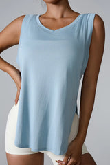 Slit Round Neck Active Tank - V.I.P Digital Presence