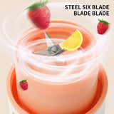 6 Blades Multifunction USB Fruit Mixers Juicers Portable Electric Juicer Blender Fruit Juicer Cup Food Milkshake Juice Maker - V.I.P Digital Presence