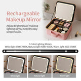 Light Up Box Vanity Organizer Portable Makeup Bag Mirror With Led Light - V.I.P Digital Presence