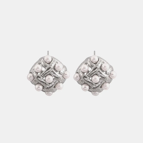 Copper Shell Pearl Stud Earrings - V.I.P Digital Presence
