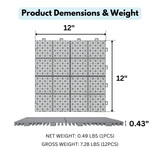 12 x 12 inch gray interlocking deck tiles, plastic waterproof, weighing up to 6613 pounds, with a rose pattern pack of 12 - V.I.P Digital Presence