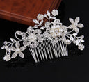 Hair comb, bridal rhinestone and pearl headdress, wedding dress accessories - V.I.P Digital Presence