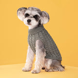 Autumn and winter pet dog cat warm solid color classic Fried Dough Twists sweater thickened turtleneck sweater - V.I.P Digital Presence